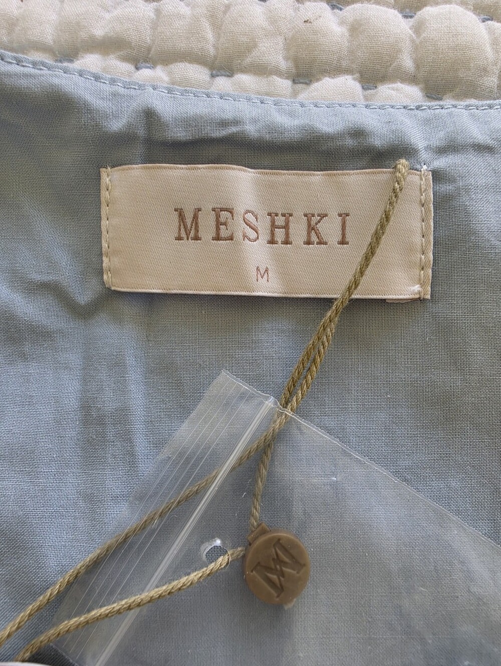 MESHKI Keely Cotton Sleeveless Midi Dress | Sky Blue | Size Medium | NWT - Picture 9 of 15